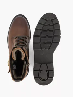 Bruine Leren Veterboot Gesp -Beroemde Schoenen Winkel 2141350 H3