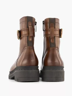 Bruine Leren Veterboot Gesp -Beroemde Schoenen Winkel 2141350 H4