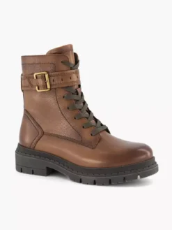 Bruine Leren Veterboot Gesp -Beroemde Schoenen Winkel 2141350 H6
