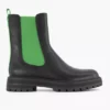 Zwarte Chelsea Boot Groen Elastiek