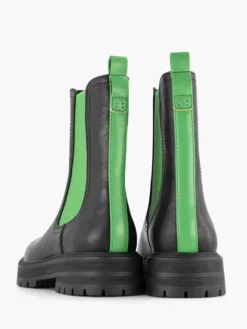 Zwarte Chelsea Boot Groen Elastiek -Beroemde Schoenen Winkel 2141603 H3