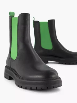 Zwarte Chelsea Boot Groen Elastiek -Beroemde Schoenen Winkel 2141603 H5