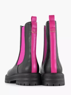 Zwarte Chelsea Boot Roze Elastiek -Beroemde Schoenen Winkel 2141619 H3