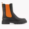 Zwarte Chelsea Boot Oranje Elastiek