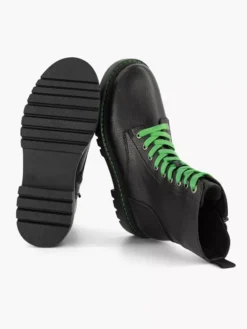 Zwarte Veterboot Groene Veter -Beroemde Schoenen Winkel 2141917 H4