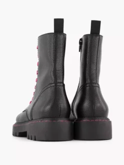 Zwarte Veterboot Roze Veter -Beroemde Schoenen Winkel 2141993 H3
