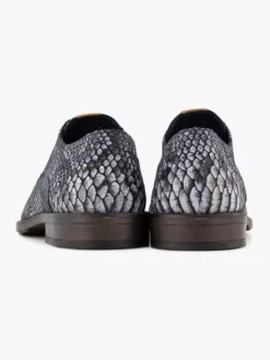 Grijze Leren Veterschoen Slangenprint 9 Grijze Leren Veterschoen Slangenprint -Beroemde Schoenen Winkel 2142923 H4
