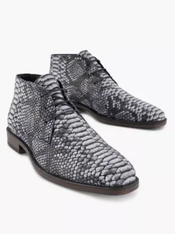 Grijze Leren Hoge Veterschoen -Beroemde Schoenen Winkel 2142959 H5