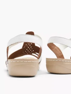 Easy Street Witte Leren Sandaal -Beroemde Schoenen Winkel 2147080 H4