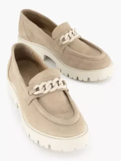 Taupe Suéde Chunky Loafer Sierketting -Beroemde Schoenen Winkel 2147392 H5