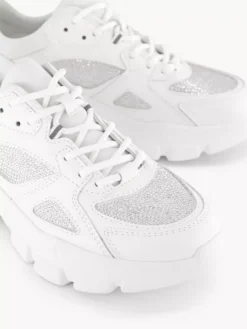 Witte Chunky Sneaker Steentjes -Beroemde Schoenen Winkel 2152352 H3
