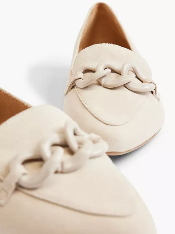 Beige Leren Loafer Sierketting 5 Beige Leren Loafer Sierketting - Afbeelding 5