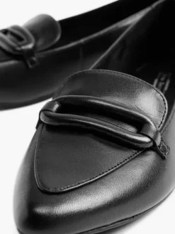 Zwarte Leren Loafer Sierketting -Beroemde Schoenen Winkel 2153202 H5