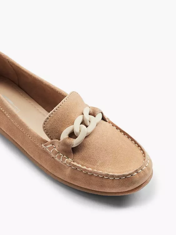 Beige Suéde Instapper Sierketting 2 Beige Suéde Instapper Sierketting - Afbeelding 2