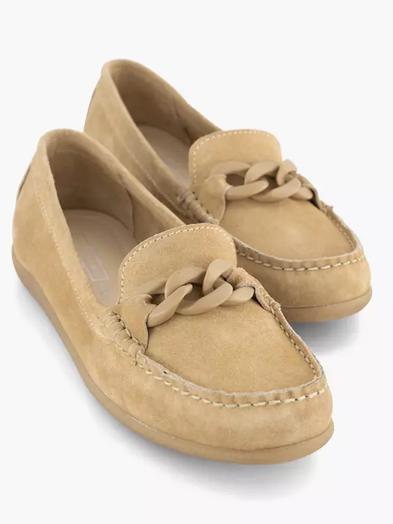 Beige Suéde Instapper Sierketting 5 Beige Suéde Instapper Sierketting - Afbeelding 5