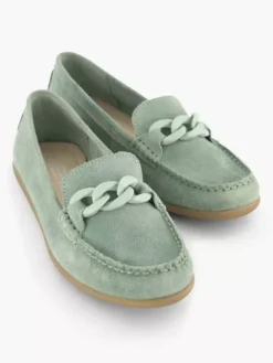 Groene Suéde Instapper Sierketting -Beroemde Schoenen Winkel 2153206 H5