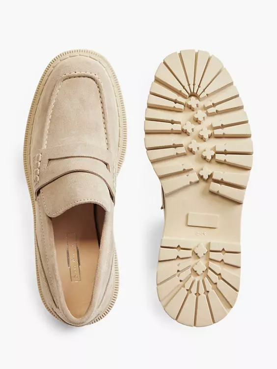 Beige Leren Chunky Loafer 3 Beige Leren Chunky Loafer - Afbeelding 3