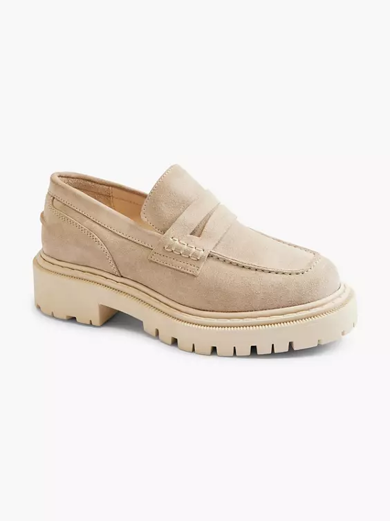 Beige Leren Chunky Loafer 6 Beige Leren Chunky Loafer - Afbeelding 6