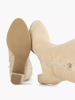 Zandkleurige Lange Laars Hak -Beroemde Schoenen Winkel 2156952 H3