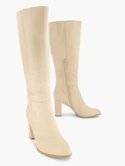 Zandkleurige Lange Laars Hak -Beroemde Schoenen Winkel 2156952 H5