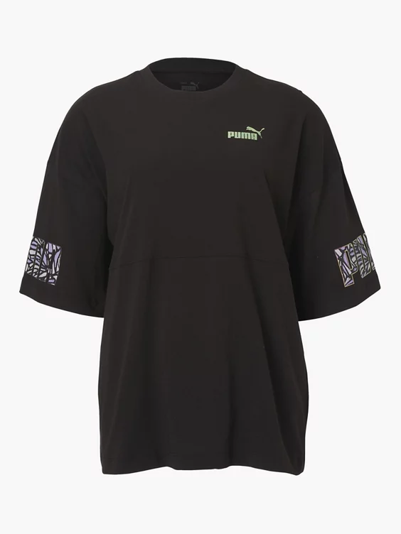 Zwarte Puma Power Monarch Colorblock Tee 1 Zwarte Puma Power Monarch Colorblock Tee