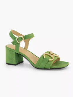 Groene Sandalette Sierketting -Beroemde Schoenen Winkel 2158487 H6