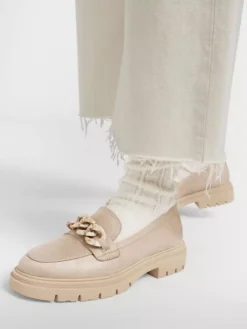Taupe Chunky Loafer Sierketting -Beroemde Schoenen Winkel 2159208 H10