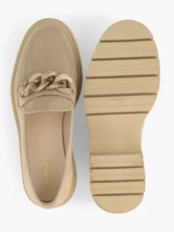 Taupe Chunky Loafer Sierketting -Beroemde Schoenen Winkel 2159208 H5