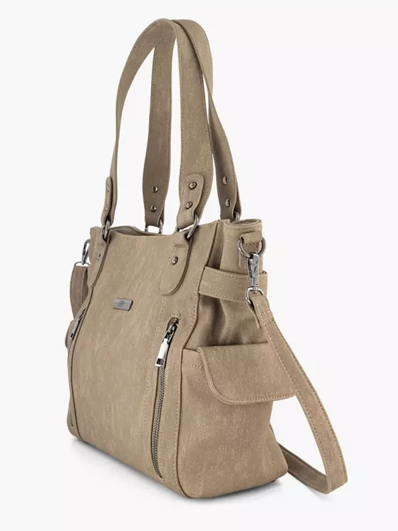 Taupe Schoudertas 2 Taupe Schoudertas - Afbeelding 2