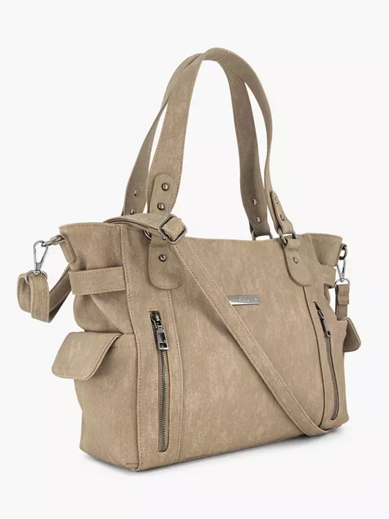 Taupe Schoudertas 4 Taupe Schoudertas - Afbeelding 4