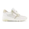 Witte Leren Sneaker Sleehak