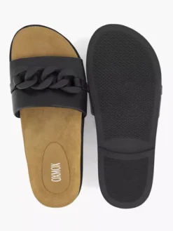 Zwarte Slipper Sierketting -Beroemde Schoenen Winkel 2164816 H3