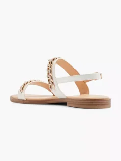Witte Sandaal Sierketting -Beroemde Schoenen Winkel 2169405 H3