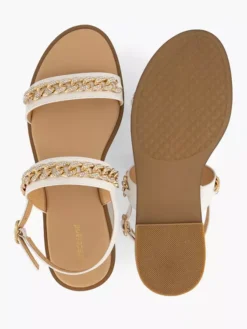 Witte Sandaal Sierketting -Beroemde Schoenen Winkel 2169405 H5