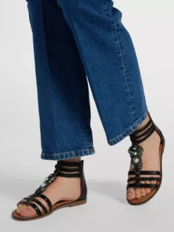 Zwarte Sandaal Steentjes -Beroemde Schoenen Winkel 2169436 H10