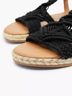 Zwarte Sandaal Touw -Beroemde Schoenen Winkel 2170191 H5