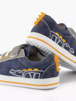 Blauwe Canvas Sneaker Krokodil -Beroemde Schoenen Winkel 2173022 H5