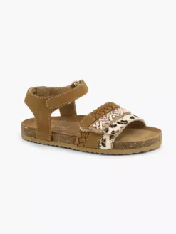 Bruine Leren Sandalen Panterprint -Beroemde Schoenen Winkel 2173384 H6