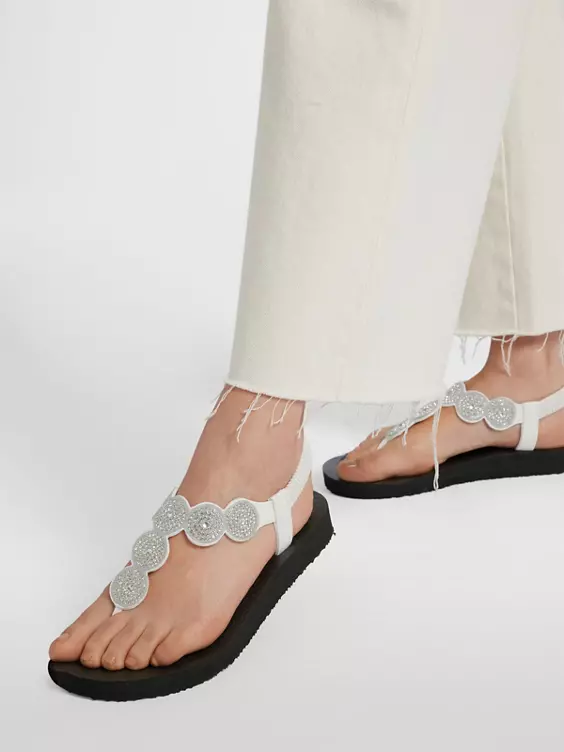 Skechers Witte Sandaal Steentjes 5 Skechers Witte Sandaal Steentjes - Afbeelding 5