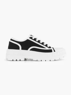 Zwarte Canvas Chunky Sneaker