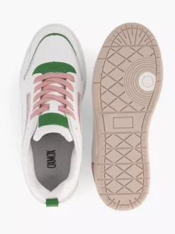 Witte Retro Sneaker Roze -Beroemde Schoenen Winkel 2176075 H3