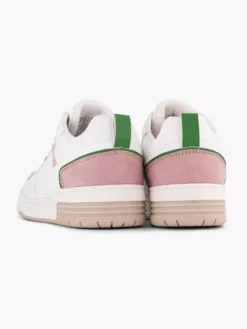 Witte Retro Sneaker Roze -Beroemde Schoenen Winkel 2176075 H4