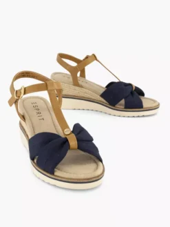 ESPRIT Donkerblauwe Sandalette Sleehak -Beroemde Schoenen Winkel 2176673 H5