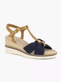 ESPRIT Donkerblauwe Sandalette Sleehak -Beroemde Schoenen Winkel 2176673 H6
