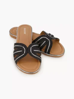 Zwarte Slipper Kralen -Beroemde Schoenen Winkel 2177401 H5