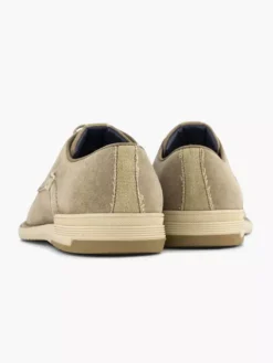 Zandkleurige Leren Veterschoen -Beroemde Schoenen Winkel 2178455 H4