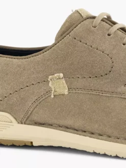 Zandkleurige Leren Veterschoen -Beroemde Schoenen Winkel 2178455 H5