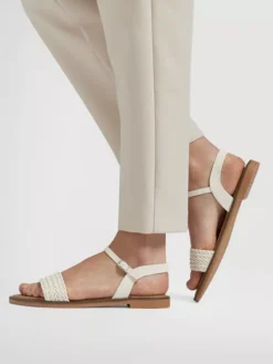 Witte Sandaal Gevlochten -Beroemde Schoenen Winkel 2178750 H10