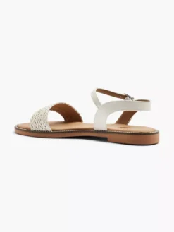 Witte Sandaal Gevlochten -Beroemde Schoenen Winkel 2178750 H3