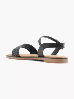 Zwarte Sandaal Gevlochten -Beroemde Schoenen Winkel 2178752 H3